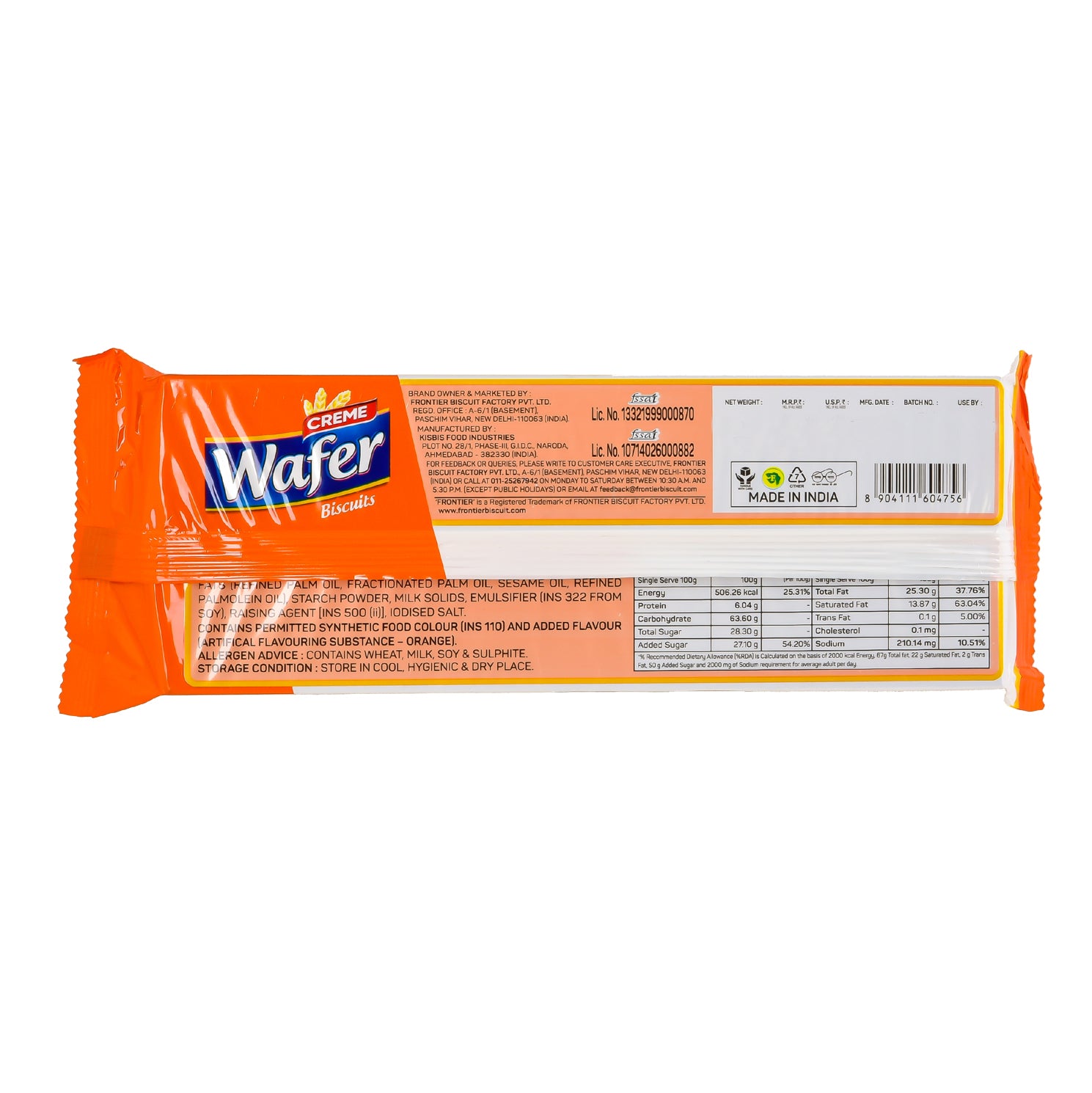 ORANGE CREAM WAFER PACK (100 GM)
