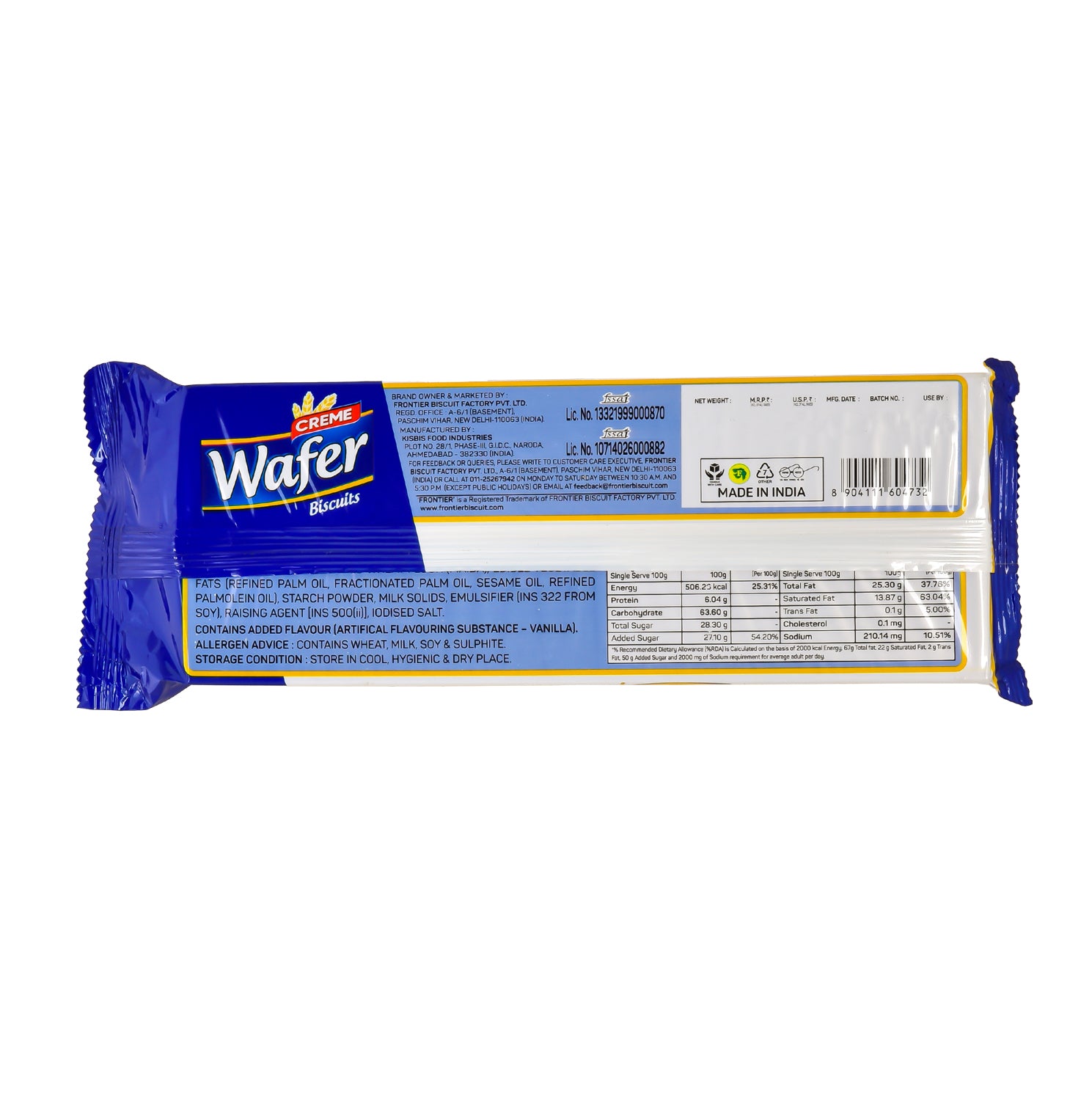 VANILLA CREAM WAFER PACK (100 GM)