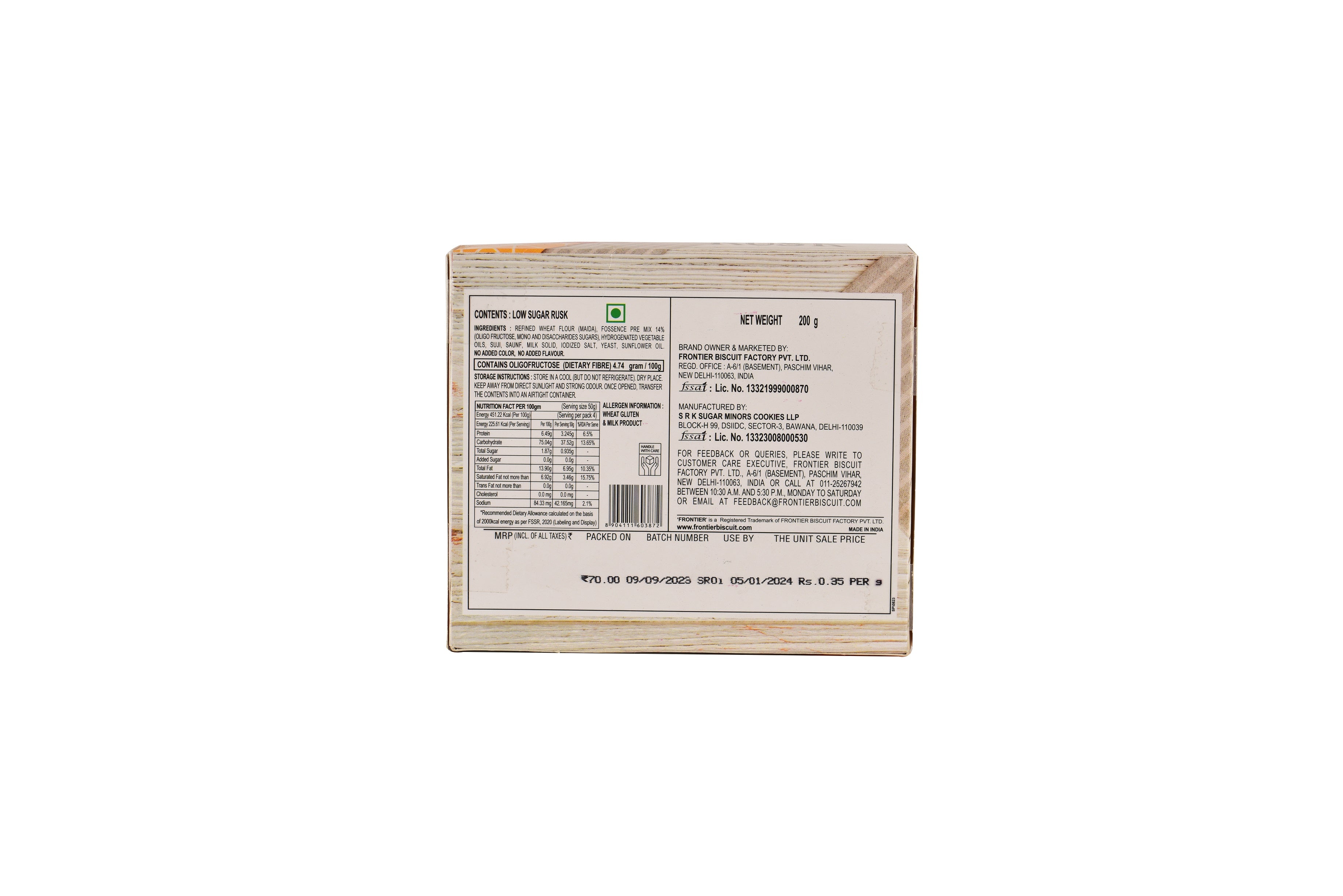 Buy RUSK (500 GM) Online - Frontier Biscuit