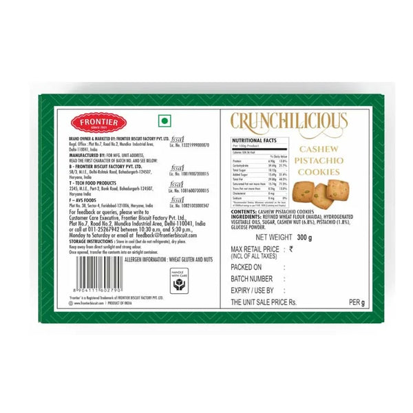 Buy Frontier Kaju Pista Biscuits - CASHEW PISTACHIO COOKIES (300 GM ...